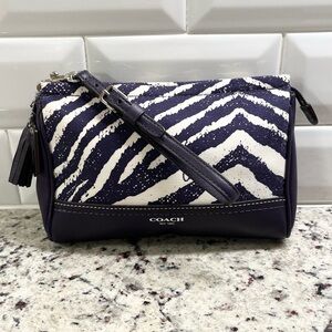 Coach Legacy Zebra Wristlet Clutch in Purple NWT